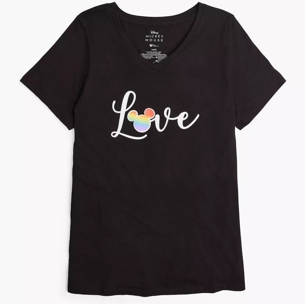 Mickey Disney x Lane Bryant Collab Mickey mouse Rainbow Tee sz 1x New With Tags